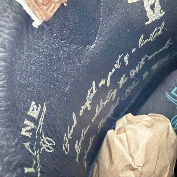 Lane RODEO HOUSTON Cowboy Booties Brown Western Snip Toe Short Boots Women 8 - Picture 11 of 13